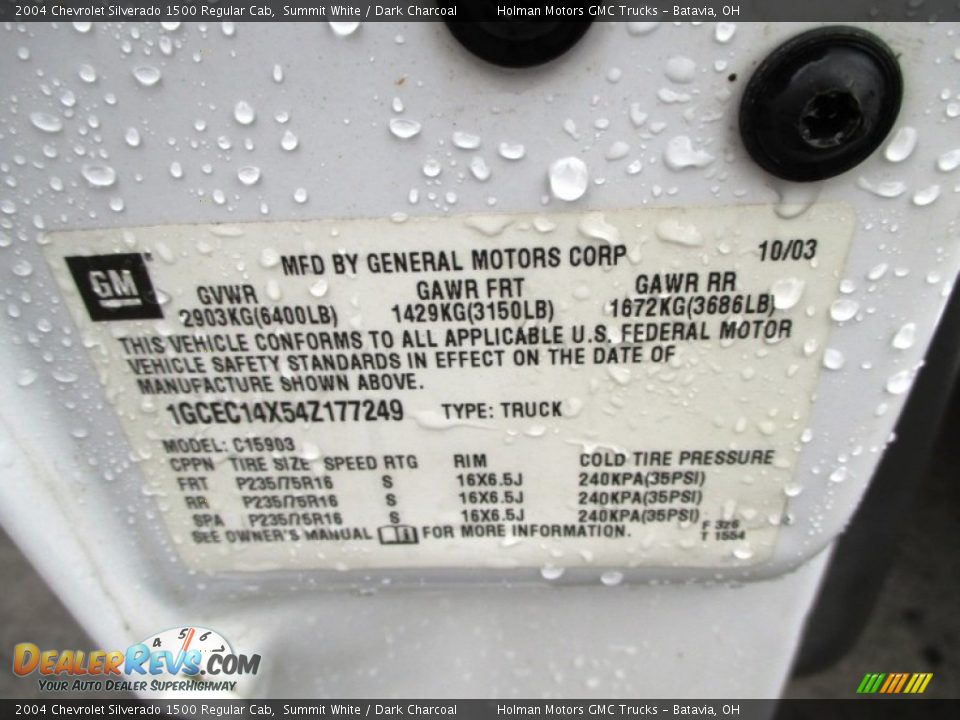 2004 Chevrolet Silverado 1500 Regular Cab Summit White / Dark Charcoal Photo #5