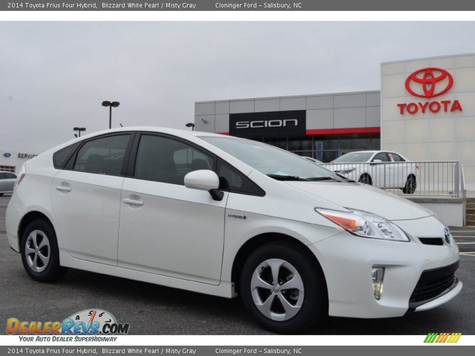 2014 Toyota Prius Four Hybrid Blizzard White Pearl / Misty Gray Photo #1