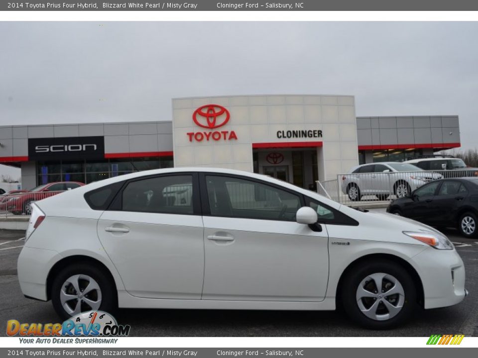 2014 Toyota Prius Four Hybrid Blizzard White Pearl / Misty Gray Photo #2