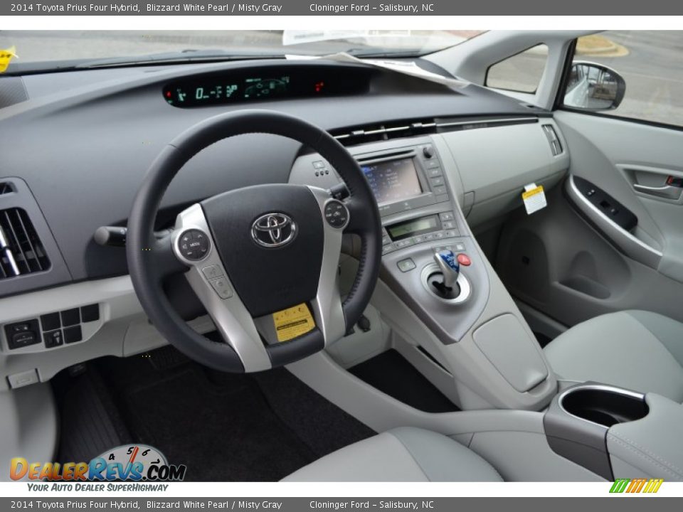 2014 Toyota Prius Four Hybrid Blizzard White Pearl / Misty Gray Photo #6
