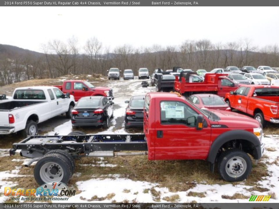 Vermillion Red 2014 Ford F550 Super Duty XL Regular Cab 4x4 Chassis Photo #1