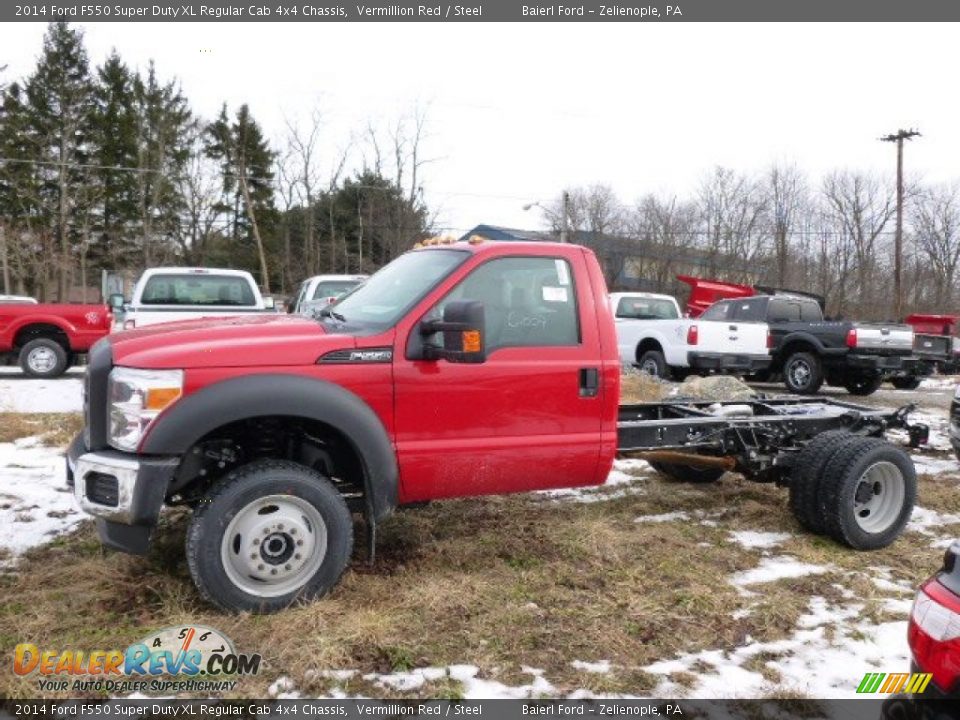 2014 Ford F550 Super Duty XL Regular Cab 4x4 Chassis Vermillion Red / Steel Photo #5