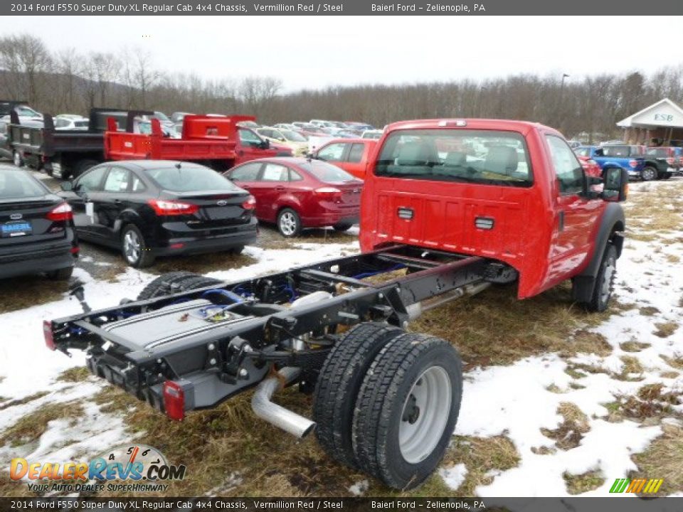 2014 Ford F550 Super Duty XL Regular Cab 4x4 Chassis Vermillion Red / Steel Photo #8