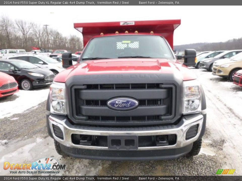 Vermillion Red 2014 Ford F550 Super Duty XL Regular Cab 4x4 Dump Truck Photo #3