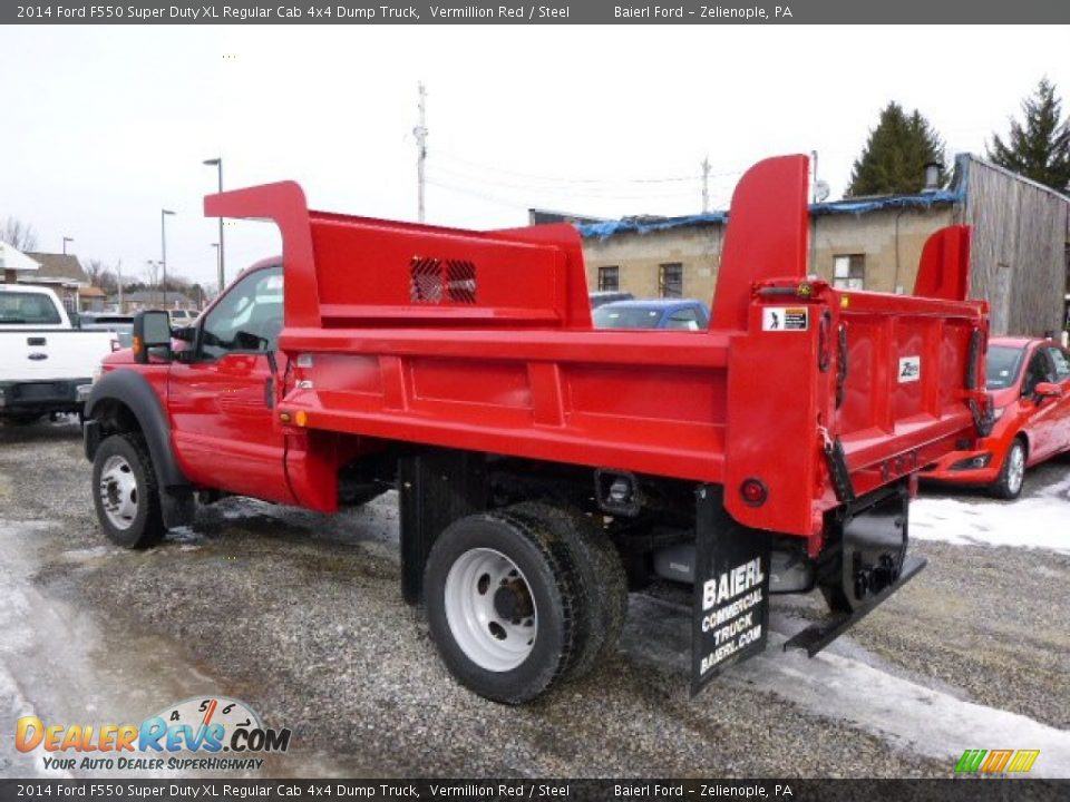 2014 Ford F550 Super Duty XL Regular Cab 4x4 Dump Truck Vermillion Red / Steel Photo #6