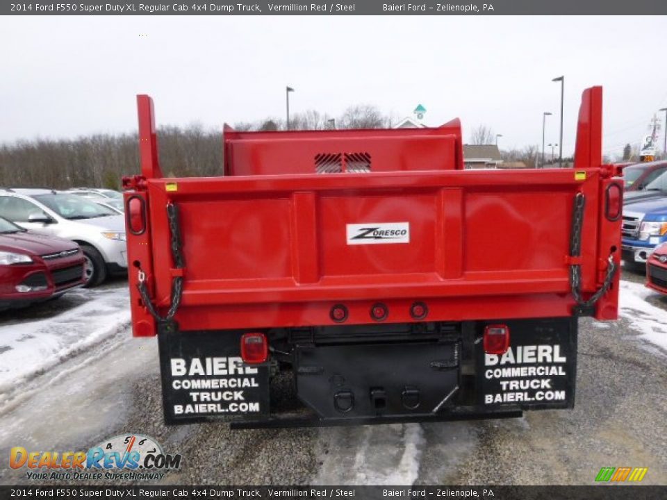 2014 Ford F550 Super Duty XL Regular Cab 4x4 Dump Truck Vermillion Red / Steel Photo #7