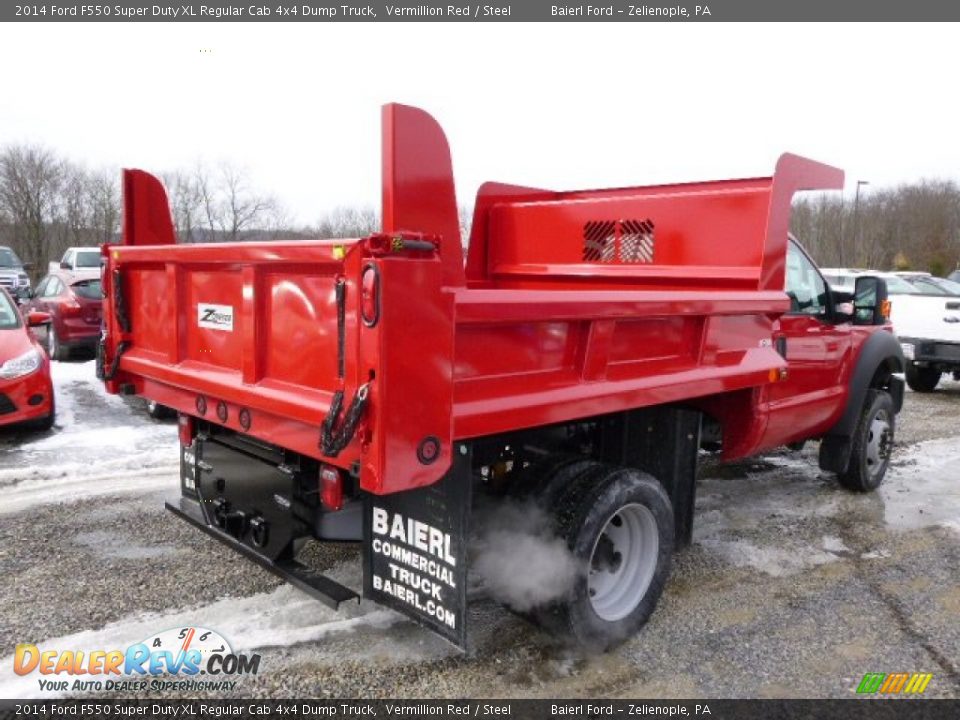 2014 Ford F550 Super Duty XL Regular Cab 4x4 Dump Truck Vermillion Red / Steel Photo #8