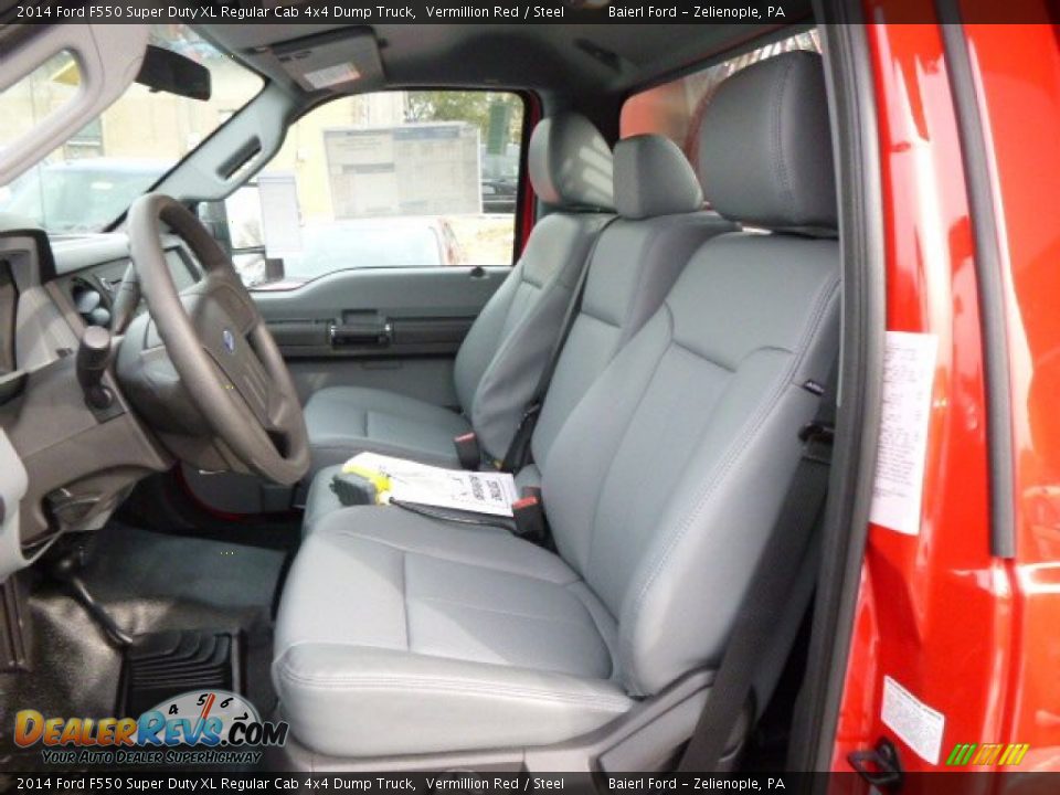 2014 Ford F550 Super Duty XL Regular Cab 4x4 Dump Truck Vermillion Red / Steel Photo #10