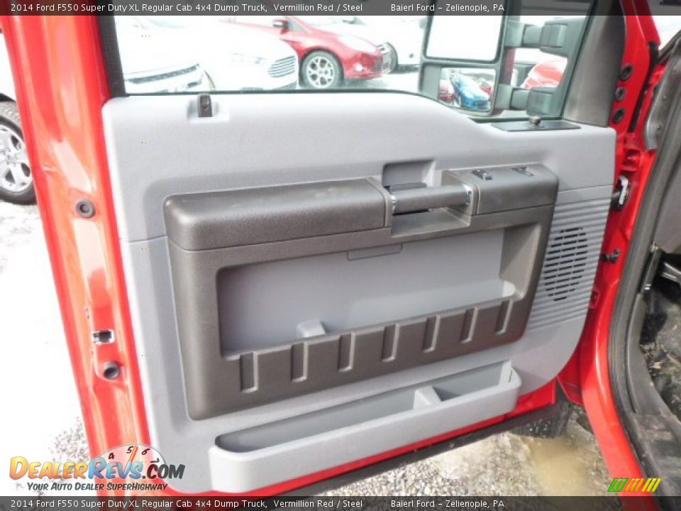 2014 Ford F550 Super Duty XL Regular Cab 4x4 Dump Truck Vermillion Red / Steel Photo #12
