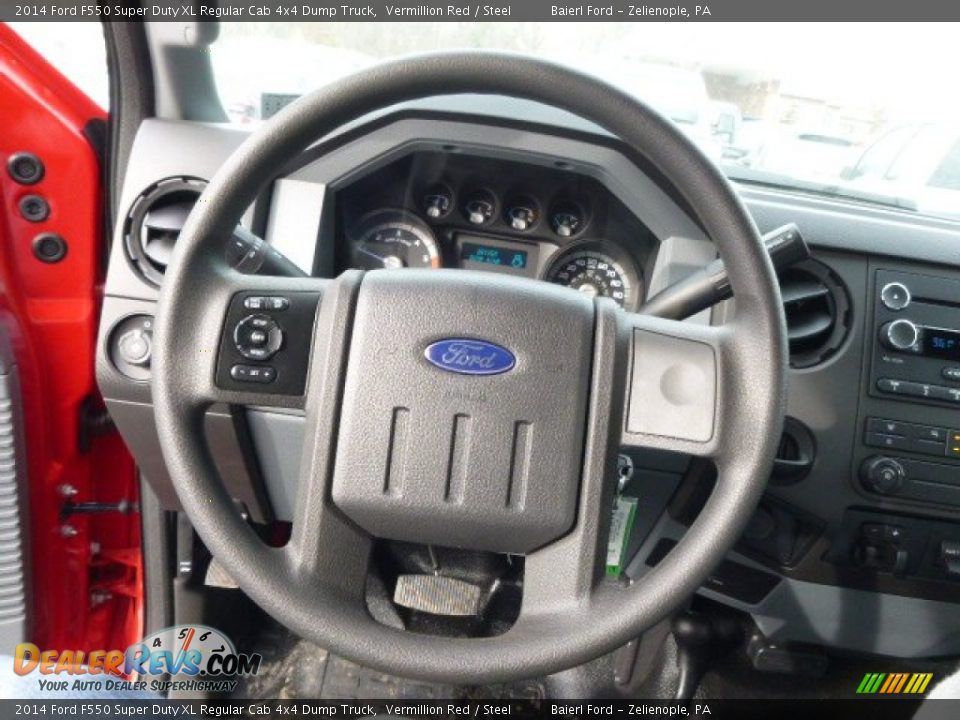 2014 Ford F550 Super Duty XL Regular Cab 4x4 Dump Truck Vermillion Red / Steel Photo #18