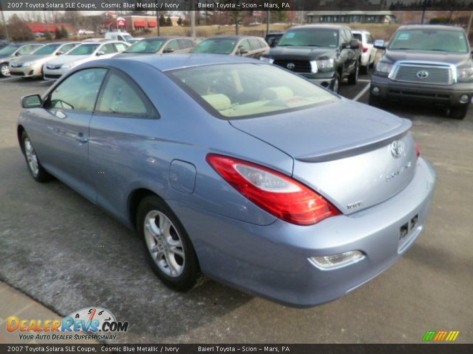 2007 Toyota Solara SLE Coupe Cosmic Blue Metallic / Ivory Photo #4