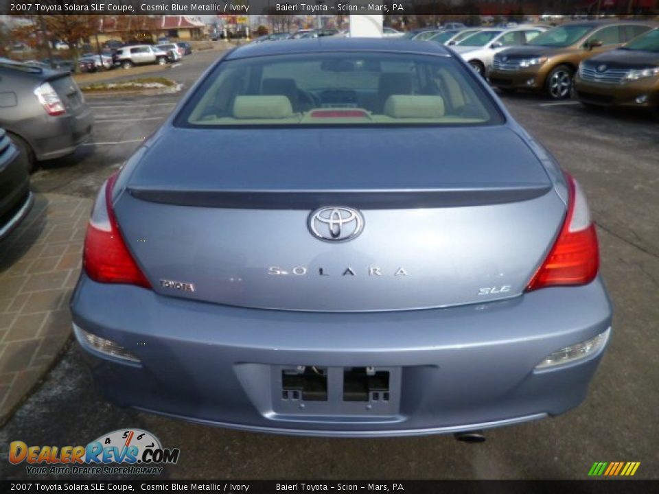 2007 Toyota Solara SLE Coupe Cosmic Blue Metallic / Ivory Photo #5