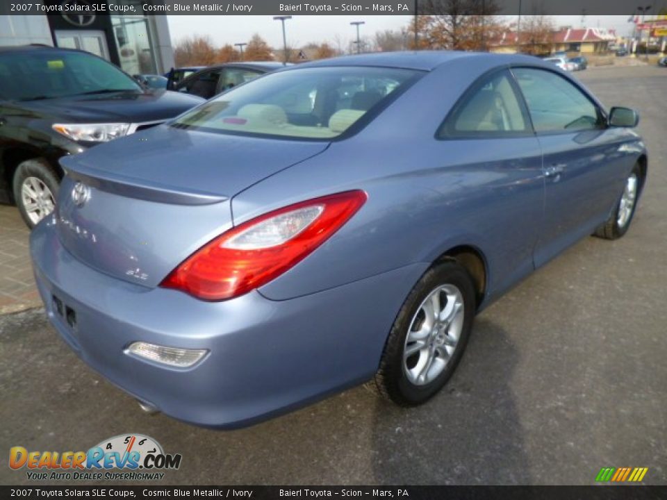 2007 Toyota Solara SLE Coupe Cosmic Blue Metallic / Ivory Photo #6