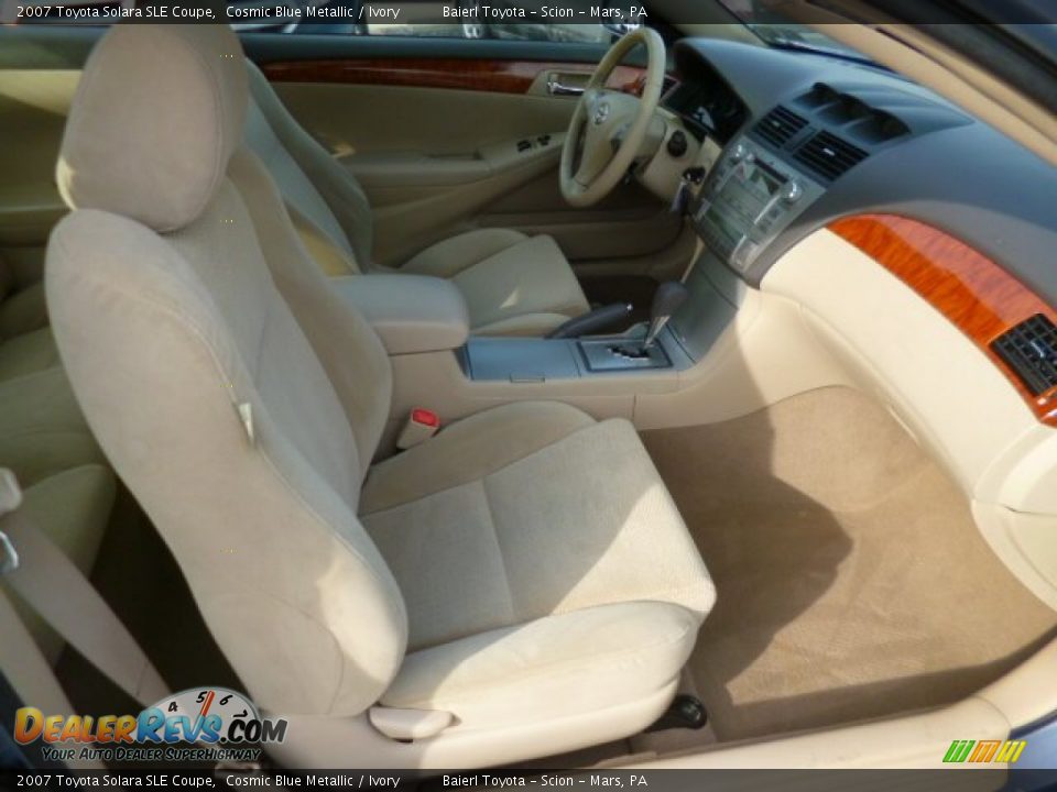 2007 Toyota Solara SLE Coupe Cosmic Blue Metallic / Ivory Photo #9