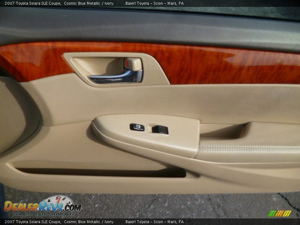 2007 Toyota Solara SLE Coupe Cosmic Blue Metallic / Ivory Photo #12