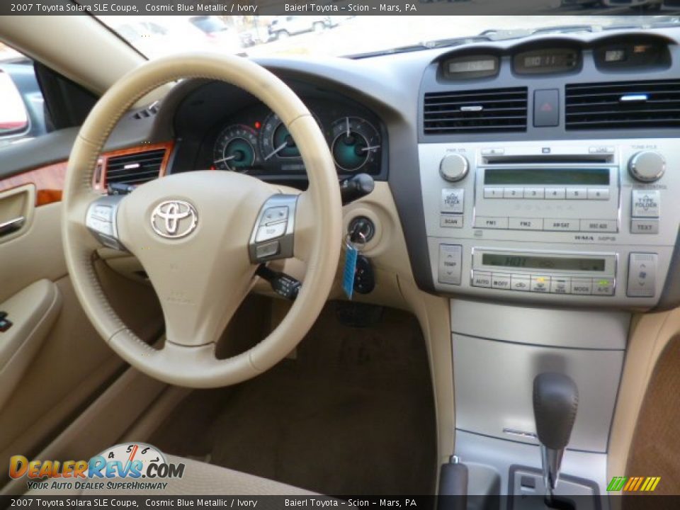 2007 Toyota Solara SLE Coupe Cosmic Blue Metallic / Ivory Photo #13