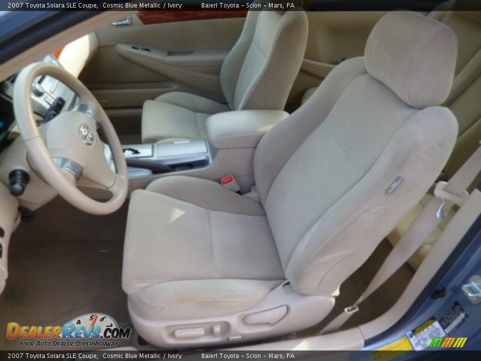 2007 Toyota Solara SLE Coupe Cosmic Blue Metallic / Ivory Photo #14