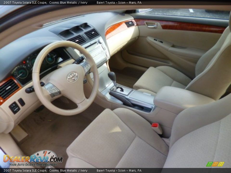 2007 Toyota Solara SLE Coupe Cosmic Blue Metallic / Ivory Photo #15