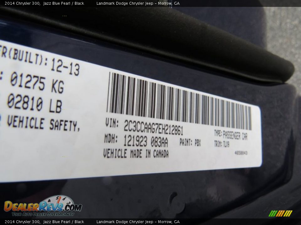 2014 Chrysler 300 Jazz Blue Pearl / Black Photo #11