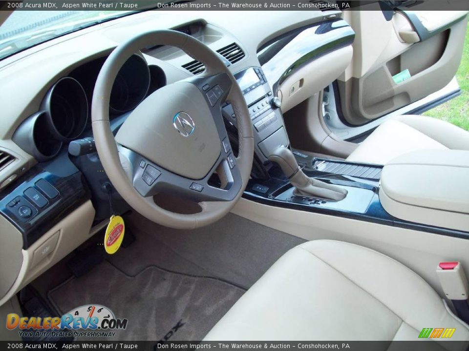 2008 Acura MDX Aspen White Pearl / Taupe Photo #9