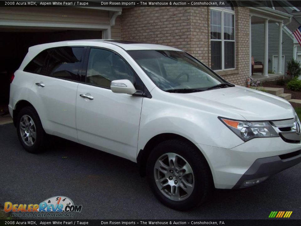 2008 Acura MDX Aspen White Pearl / Taupe Photo #15