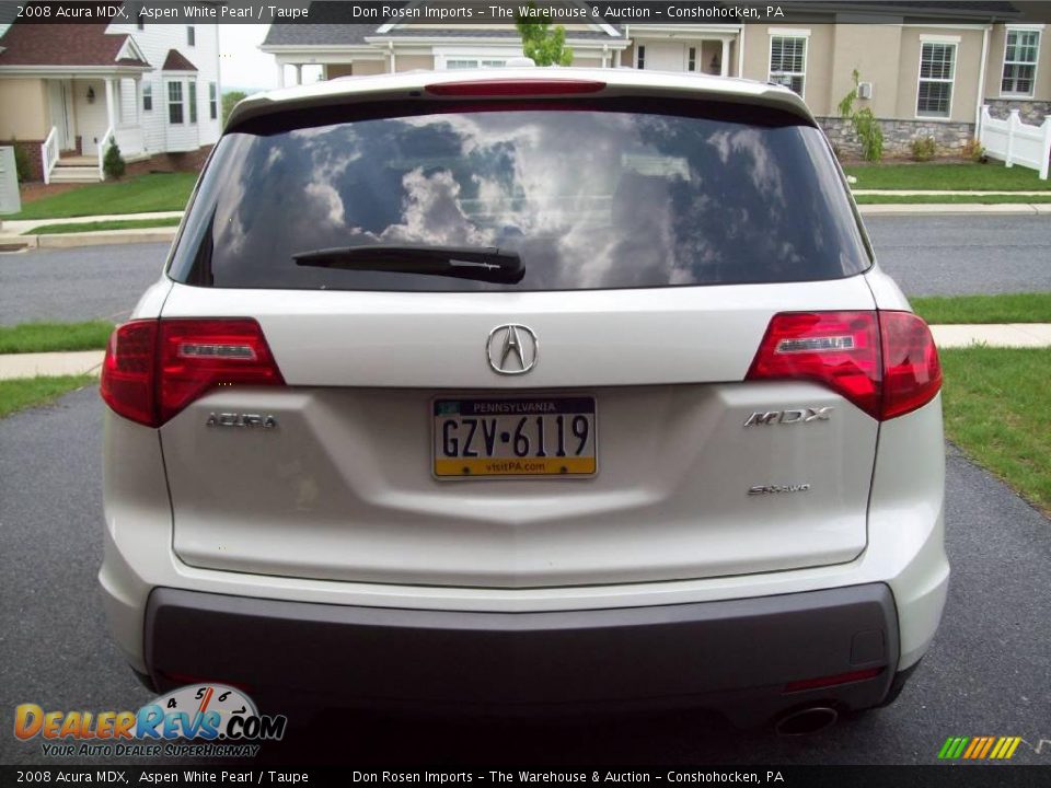2008 Acura MDX Aspen White Pearl / Taupe Photo #16
