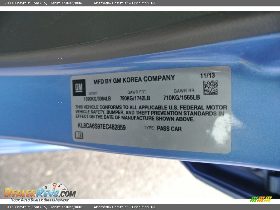 2014 Chevrolet Spark LS Denim / Silver/Blue Photo #7