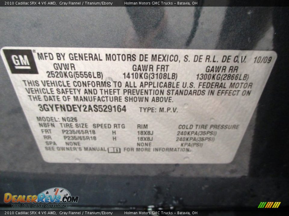 2010 Cadillac SRX 4 V6 AWD Gray Flannel / Titanium/Ebony Photo #5