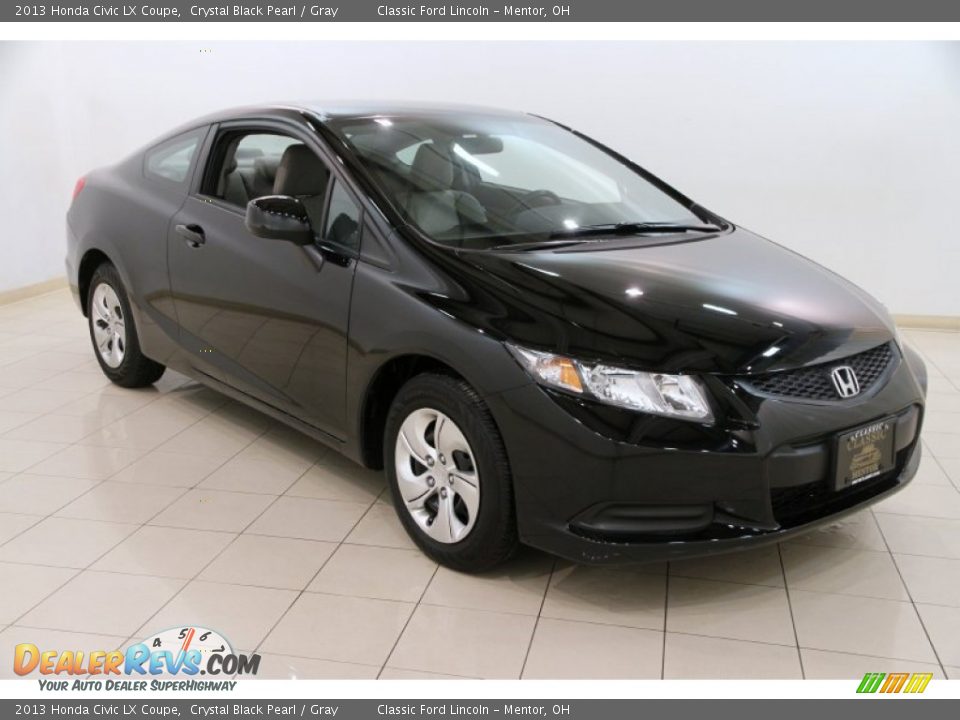 2013 Honda Civic LX Coupe Crystal Black Pearl / Gray Photo #1