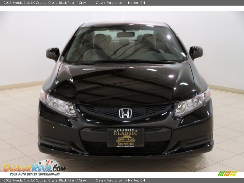 2013 Honda Civic LX Coupe Crystal Black Pearl / Gray Photo #2