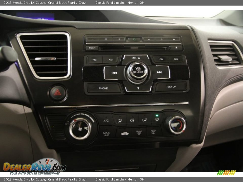 2013 Honda Civic LX Coupe Crystal Black Pearl / Gray Photo #11