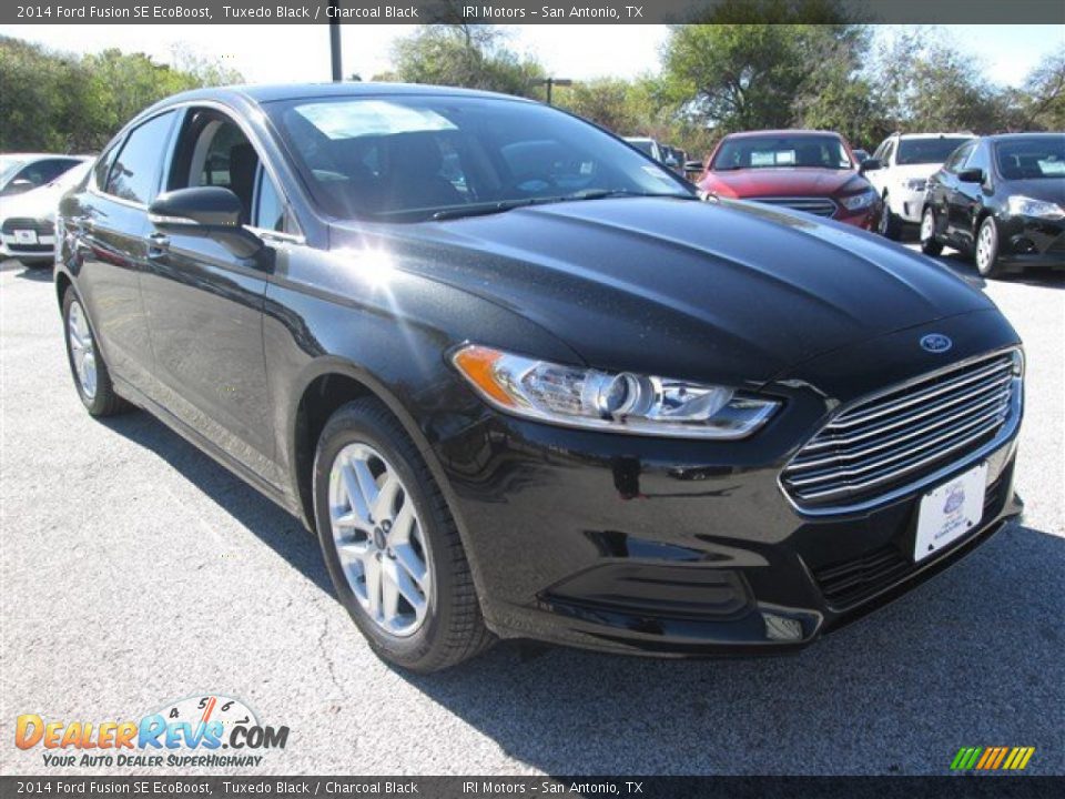 2014 Ford Fusion SE EcoBoost Tuxedo Black / Charcoal Black Photo #7