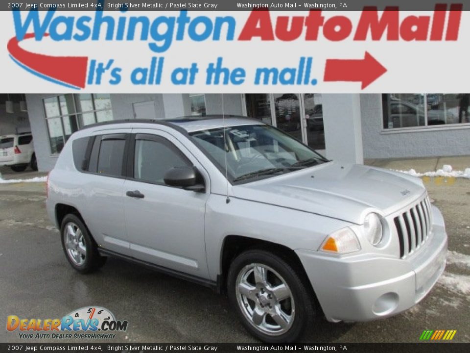 2007 Jeep Compass Limited 4x4 Bright Silver Metallic / Pastel Slate Gray Photo #1