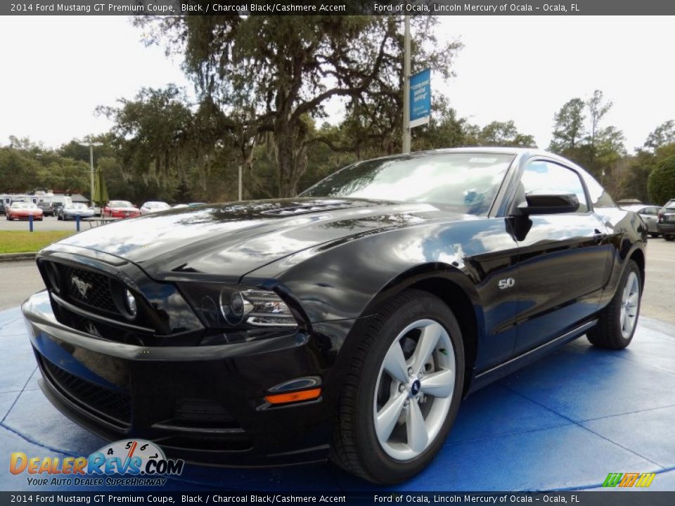 2014 Ford Mustang GT Premium Coupe Black / Charcoal Black/Cashmere Accent Photo #1