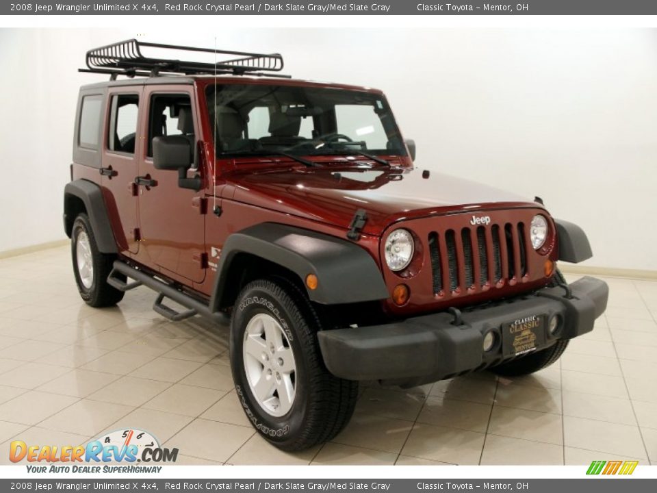 2008 Jeep Wrangler Unlimited X 4x4 Red Rock Crystal Pearl / Dark Slate Gray/Med Slate Gray Photo #1