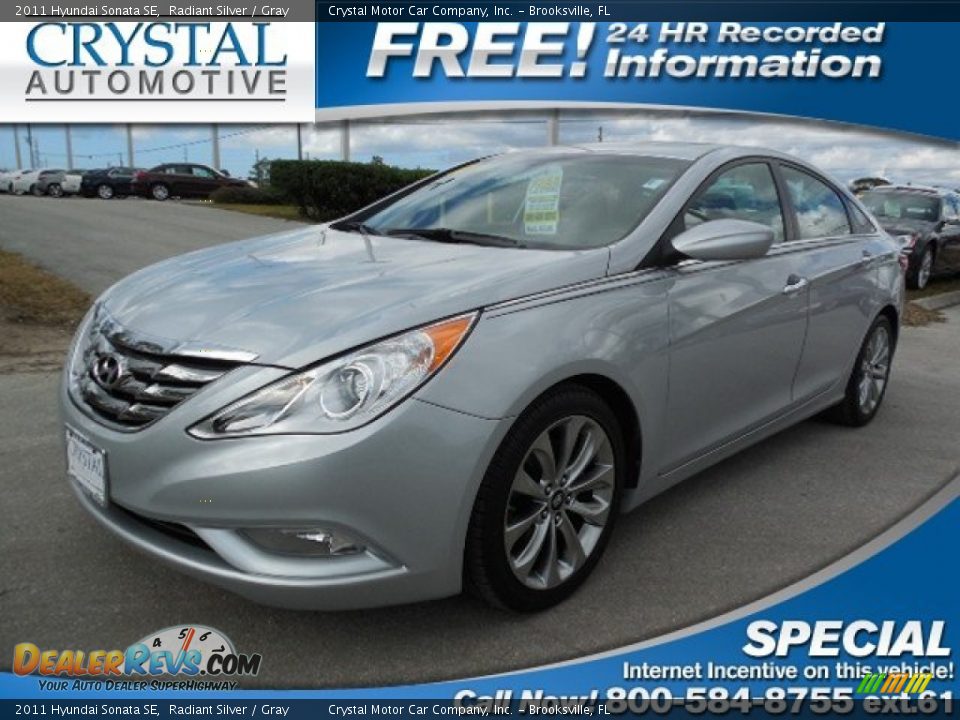 2011 Hyundai Sonata SE Radiant Silver / Gray Photo #1