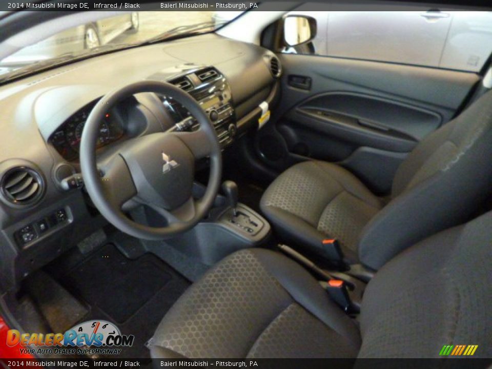 Black Interior - 2014 Mitsubishi Mirage DE Photo #16