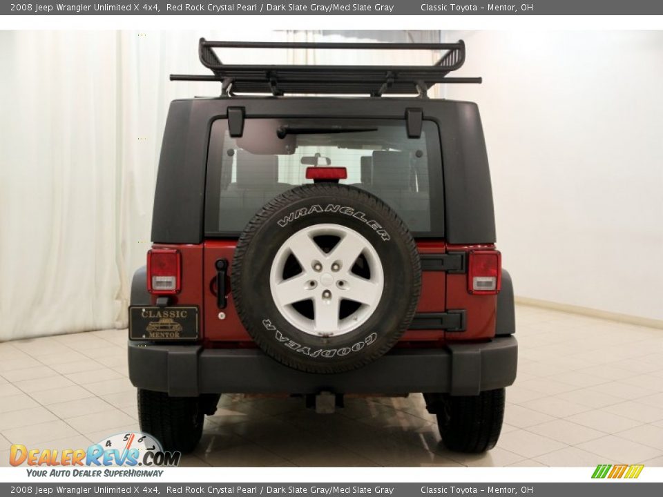 2008 Jeep Wrangler Unlimited X 4x4 Red Rock Crystal Pearl / Dark Slate Gray/Med Slate Gray Photo #19