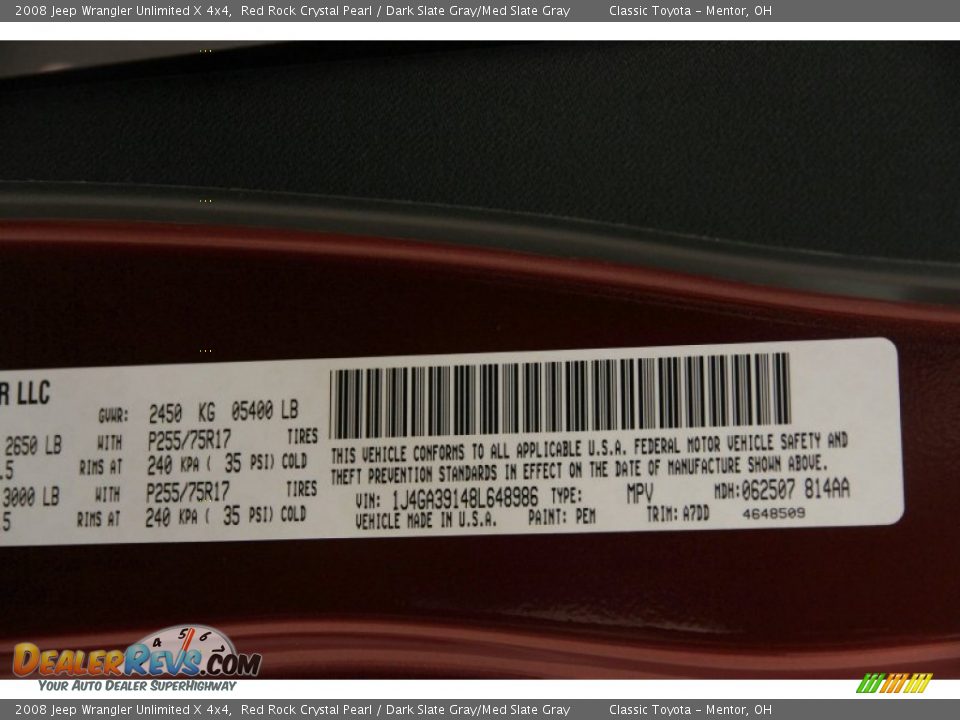 2008 Jeep Wrangler Unlimited X 4x4 Red Rock Crystal Pearl / Dark Slate Gray/Med Slate Gray Photo #22