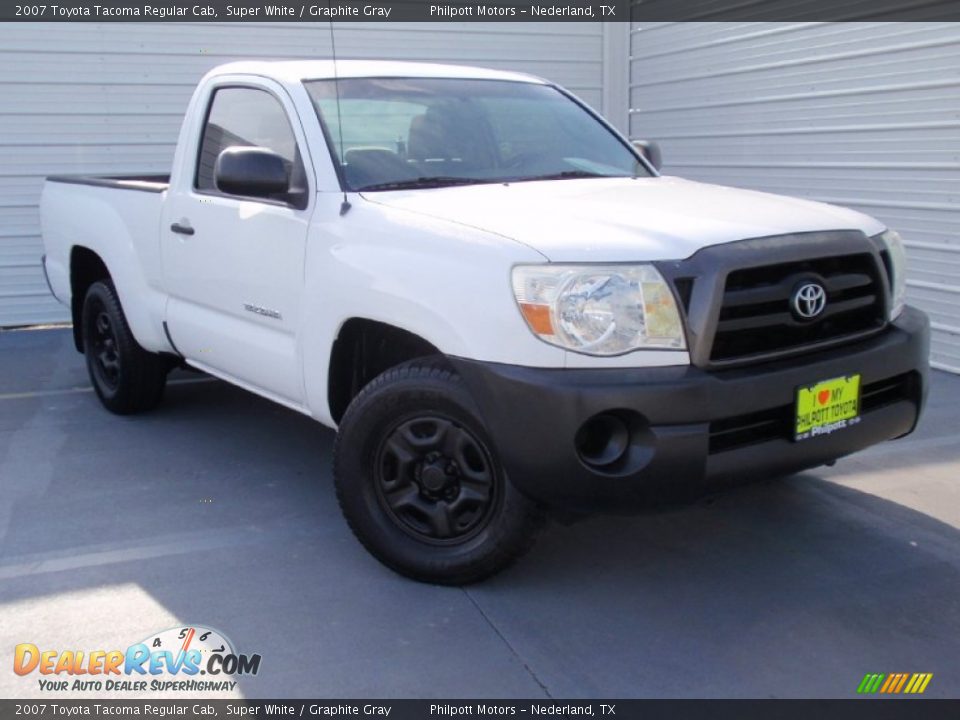 2007 Toyota Tacoma Regular Cab Super White / Graphite Gray Photo #1