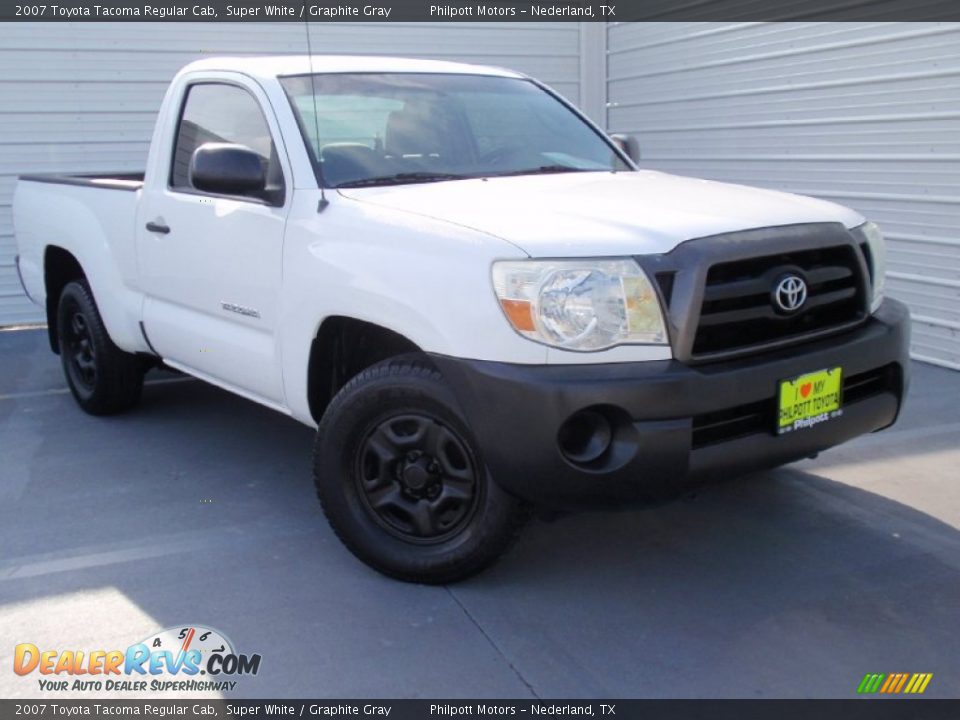 2007 Toyota Tacoma Regular Cab Super White / Graphite Gray Photo #2