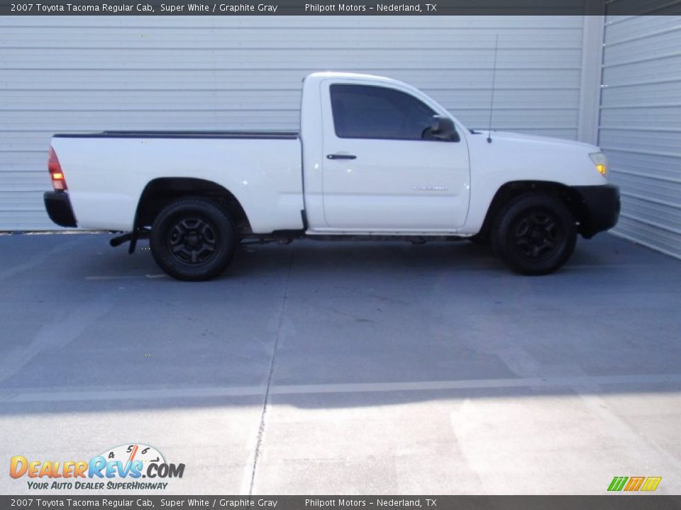 2007 Toyota Tacoma Regular Cab Super White / Graphite Gray Photo #3