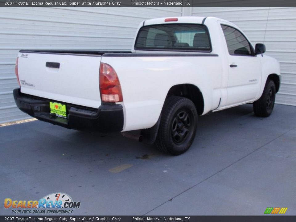 2007 Toyota Tacoma Regular Cab Super White / Graphite Gray Photo #4