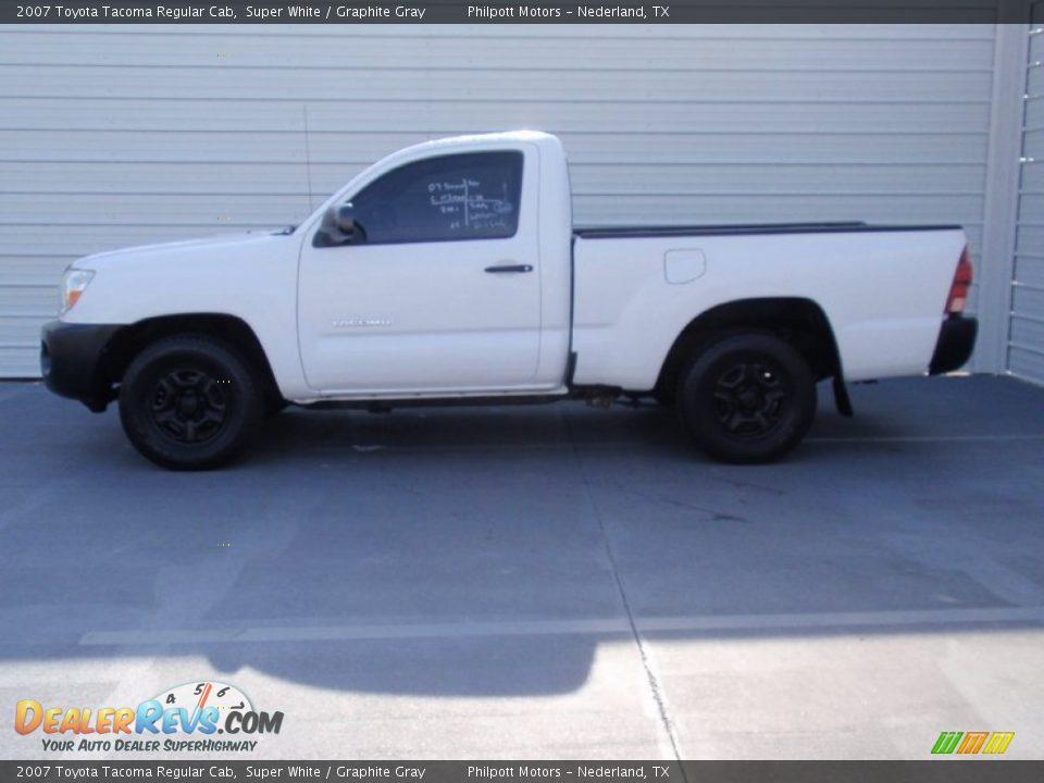 2007 Toyota Tacoma Regular Cab Super White / Graphite Gray Photo #6