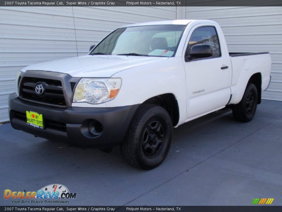 2007 Toyota Tacoma Regular Cab Super White / Graphite Gray Photo #7
