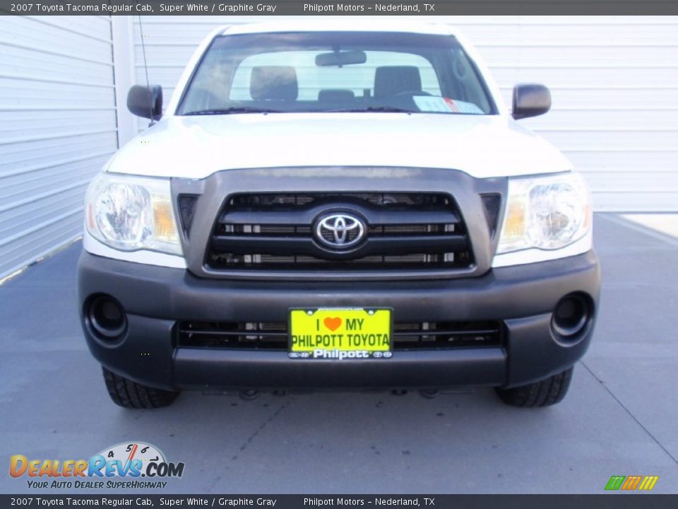 2007 Toyota Tacoma Regular Cab Super White / Graphite Gray Photo #8