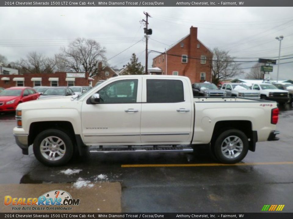 2014 Chevrolet Silverado 1500 LTZ Crew Cab 4x4 White Diamond Tricoat / Cocoa/Dune Photo #4