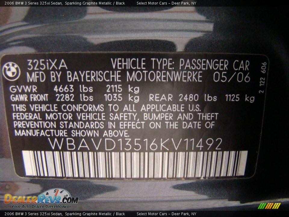 2006 BMW 3 Series 325xi Sedan Sparkling Graphite Metallic / Black Photo #15