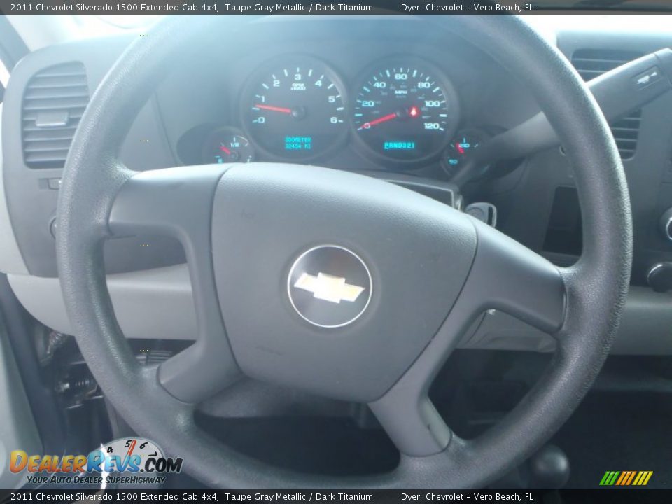 2011 Chevrolet Silverado 1500 Extended Cab 4x4 Taupe Gray Metallic / Dark Titanium Photo #15