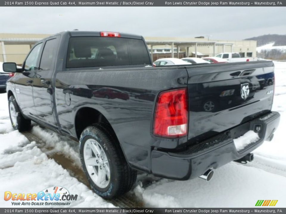 2014 Ram 1500 Express Quad Cab 4x4 Maximum Steel Metallic / Black/Diesel Gray Photo #3